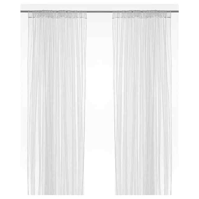 LILL リル レースカーテン1組, ホワイト/レースポール通しカーテン, 280x250 cm