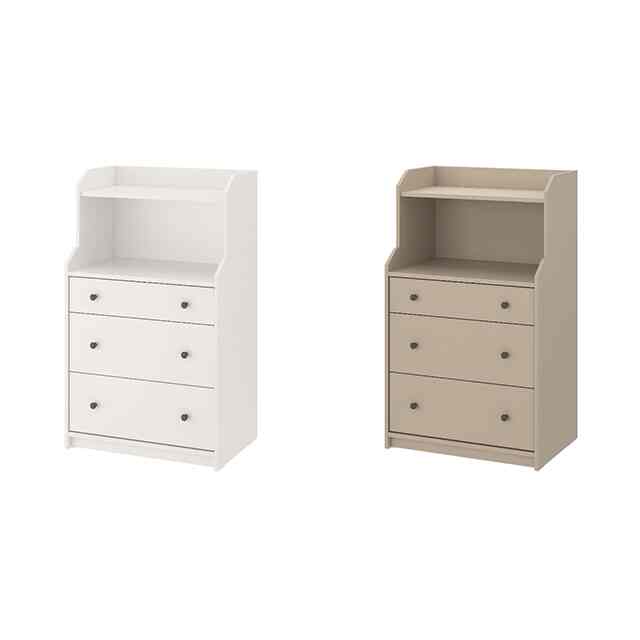 HAUGA ハウガ チェスト（引き出し×3）棚板付き【2colors】