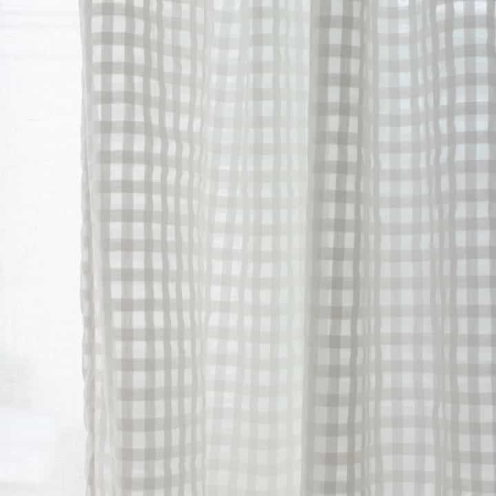 シアーチェックカーテン（ホワイト）