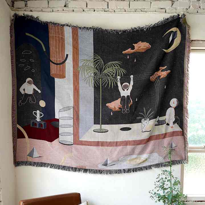 癒しの宇宙飛行士 ソファカバー／ラグ／ブランケット