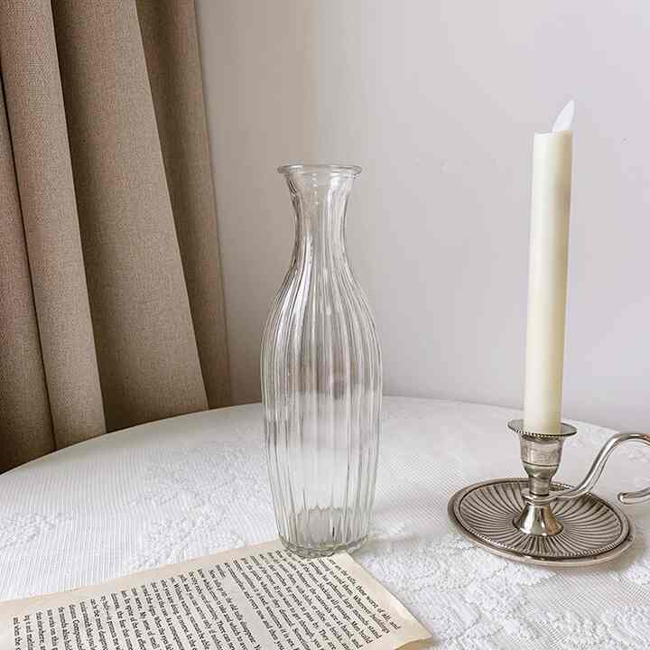 縦 ストライプ ガラス 花瓶