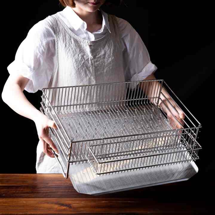 ステンレス 水切りかご エンボス型