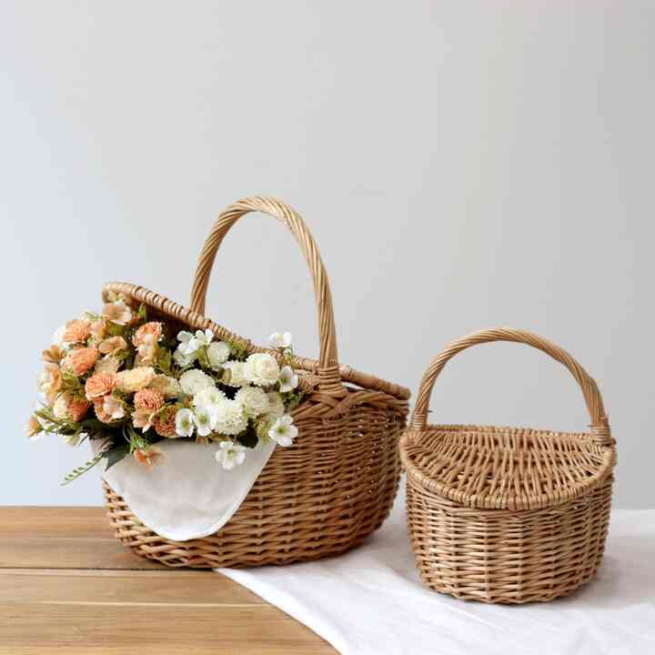 ラタン ピクニック バスケット［2サイズ］