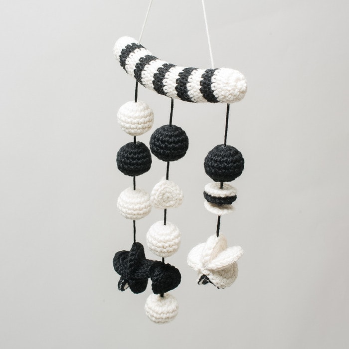 오늘의집 미스티코티타 DIY 드림모빌(흑백) 태교뜨개 손뜨개 - crochet 뜨개질 패키지