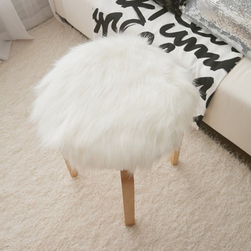 바이지미 화이트 fur 털 원형방석 - 최저가 26,000원
