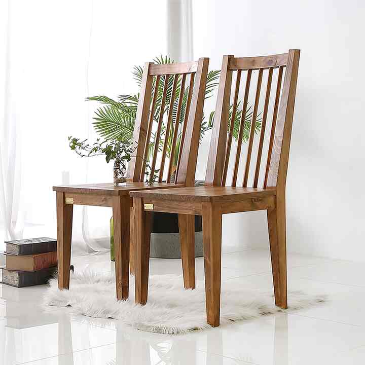 NORMAN ウッド ダイニングチェア 2脚セット［2色］