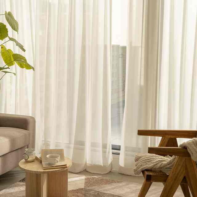 クリームベージュ シフォンカーテン