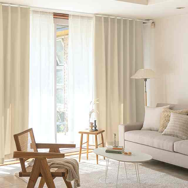 Soft Linen Style 遮光カーテン セット［4色］