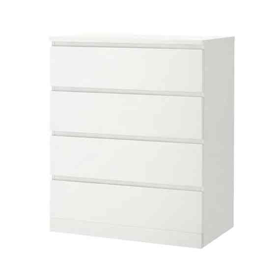 MALM, Lemari 4 laci, putih, 80x100 cm