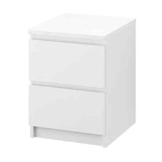 MALM, Lemari 2 laci, hitam-cokelat, 40x55 cm