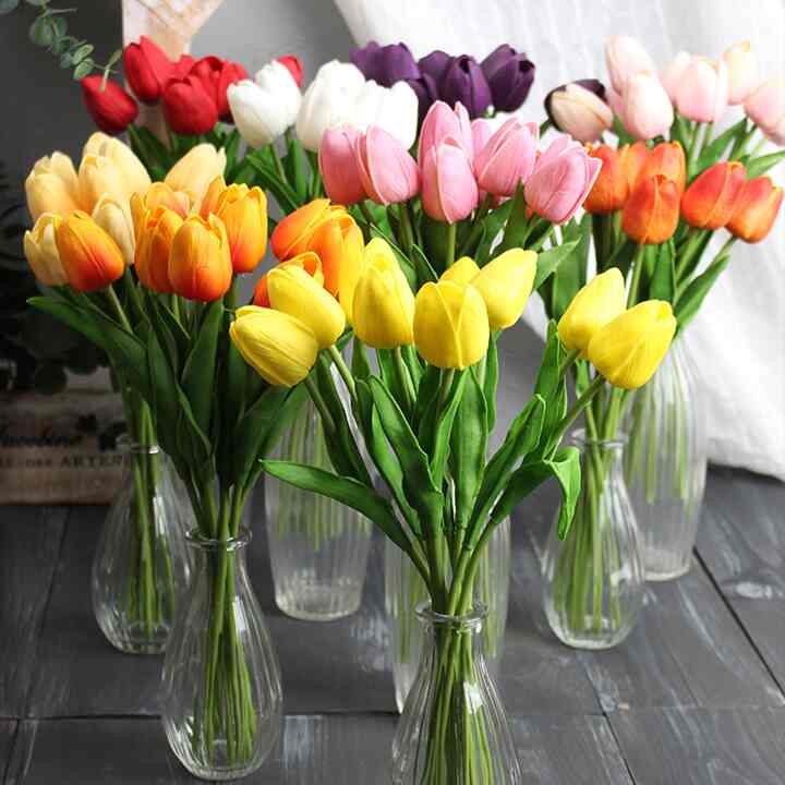 チューリップ 9本 造花＆フラワーベース［27種］