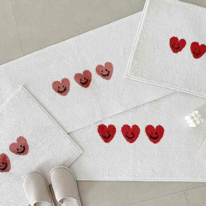 Heart Bath & Kitchen Mat