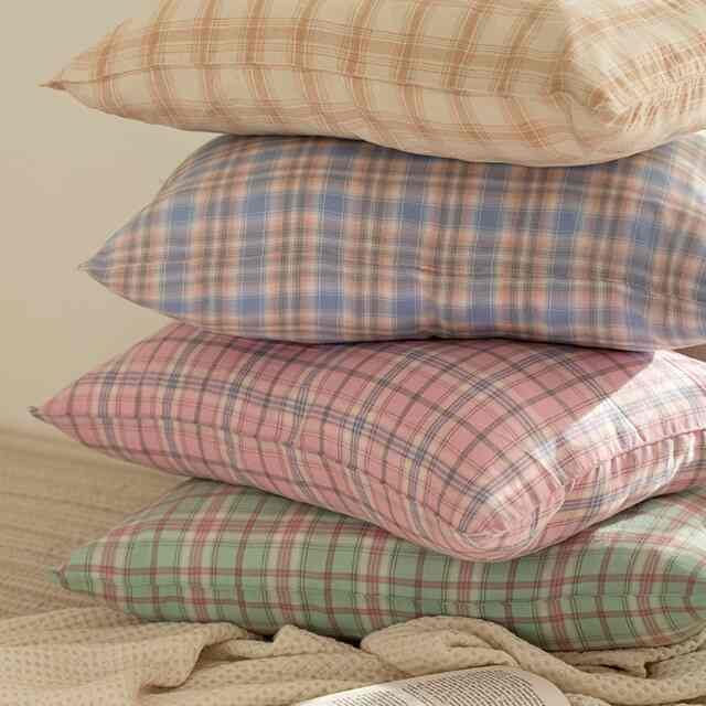 ヴィンテージチェック枕カバー［4色］