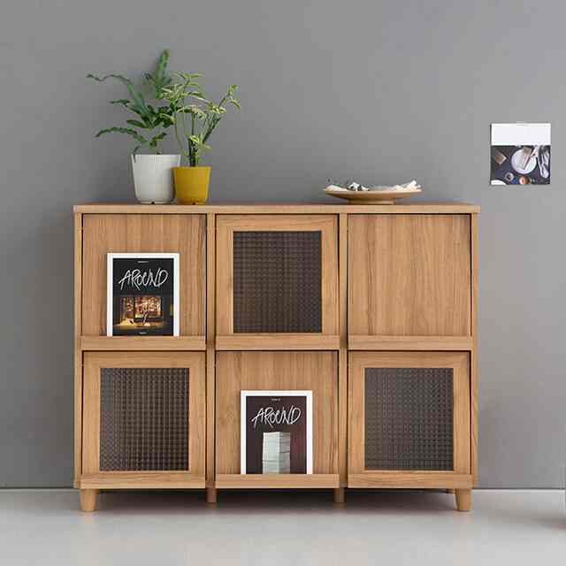 BILMON 雑誌収納付きチェスト 6扉