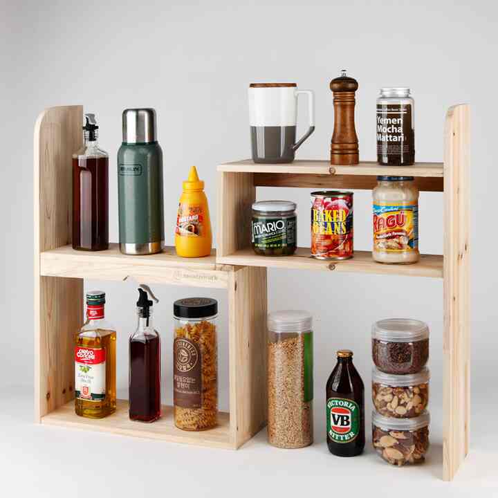 木製 多用途キッチンラック L