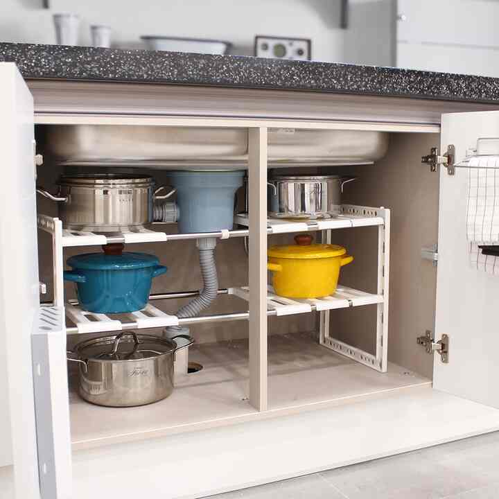 シンク下 フライパン 鍋 収納ラック