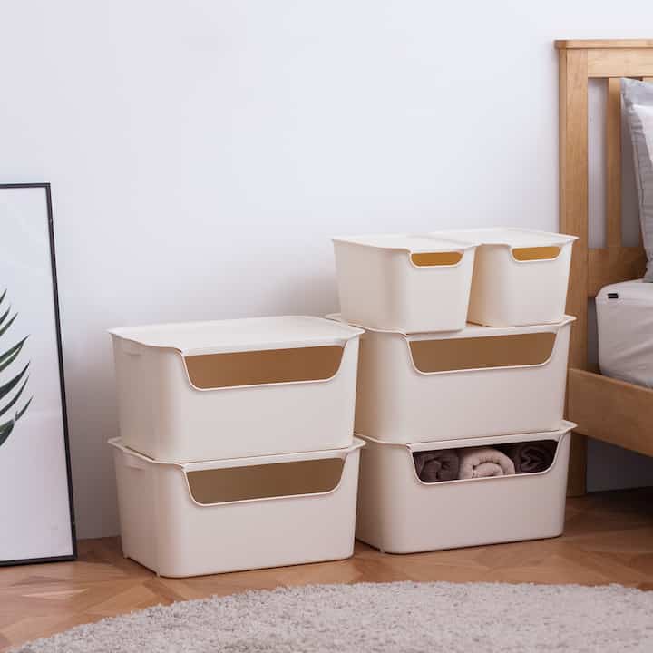 プラスチック収納ボックスセット［2色］