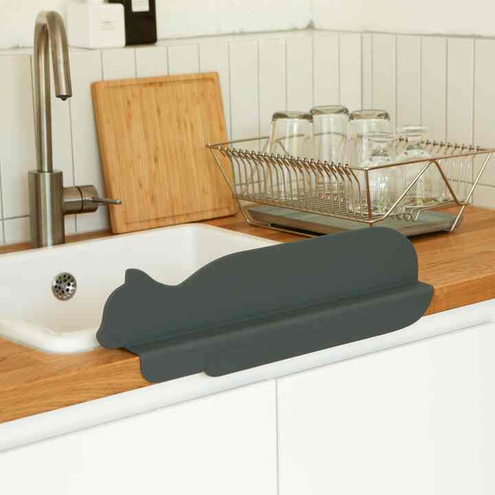 シリコン製 シンク水はね防止ガード － 03 グレーキャット