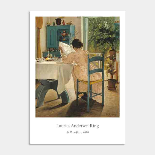 Laurits Andersen Ring - At breakfast 1898 ポスター