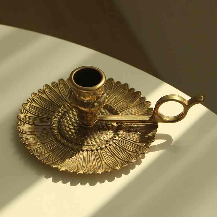 真鍮キャンドルスタンド サンフラワー 【2colors】