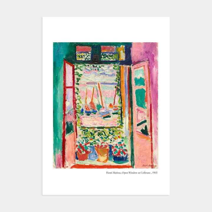 【Henri Matisse】 43. Open Window, Collioure ポスター