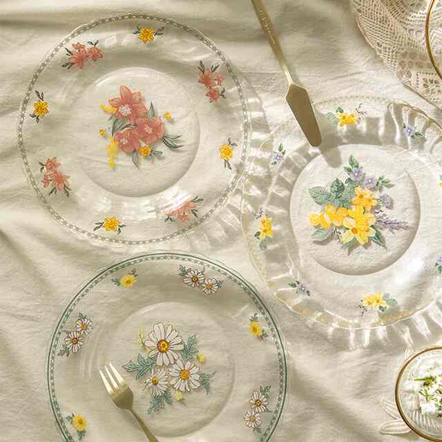 レース フラワー クリア プレート