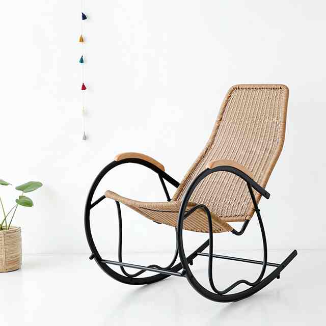 ALOTA ラタン風リラックスロッキングチェア