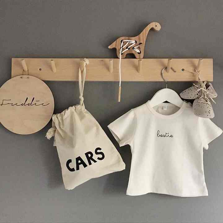 7連 木製ウォールフック