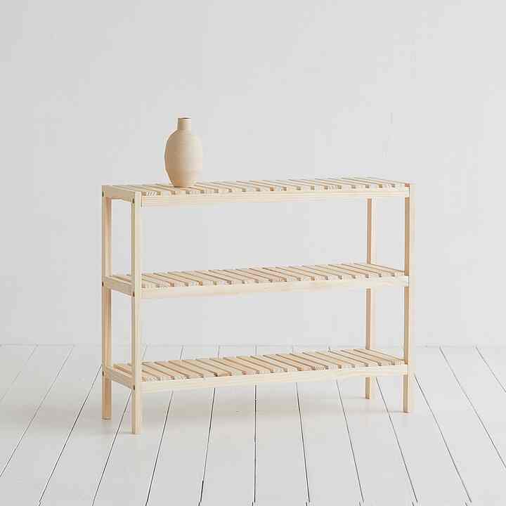 無垢天然木 シェルフ収納［3色］