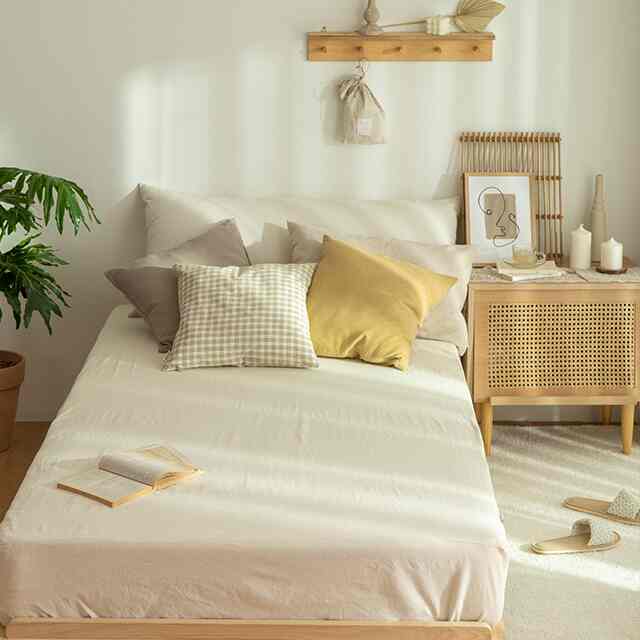 ナチュラルオクスフォードウォッシングマットレスカバー