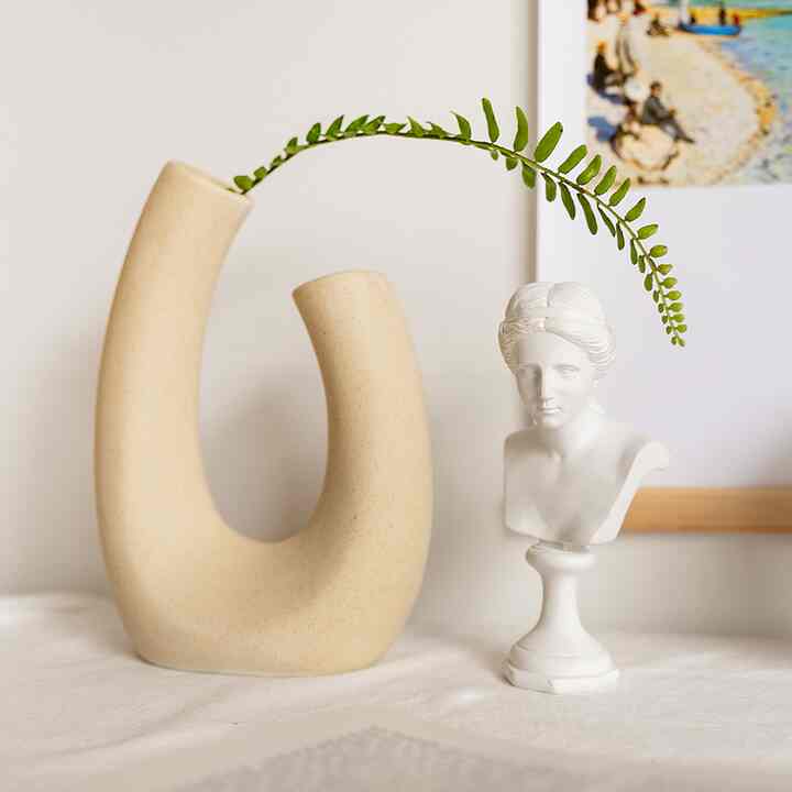 Abstract White Ceramic Vase