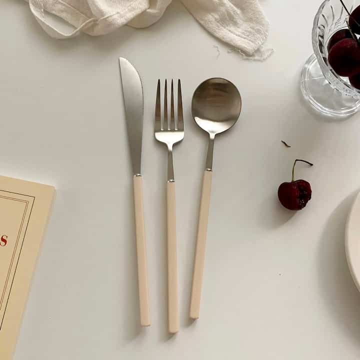 レトロ クリームアイボリー カトラリー セット