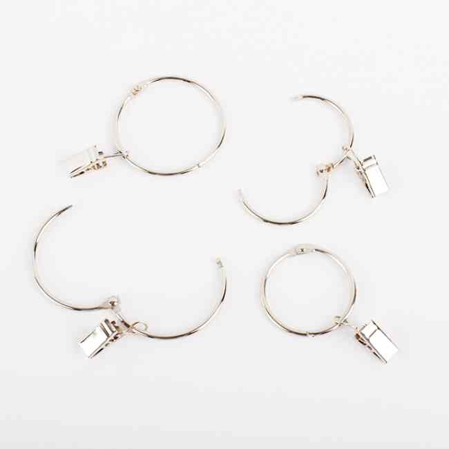 スチール カーテンリング 10個セット［2サイズ］