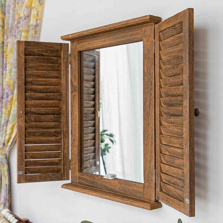 ヴィンテージ アンティーク 壁掛け 窓ミラー