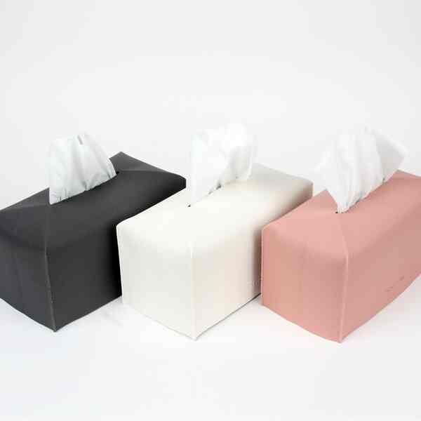 四角 レザー ティッシュケース