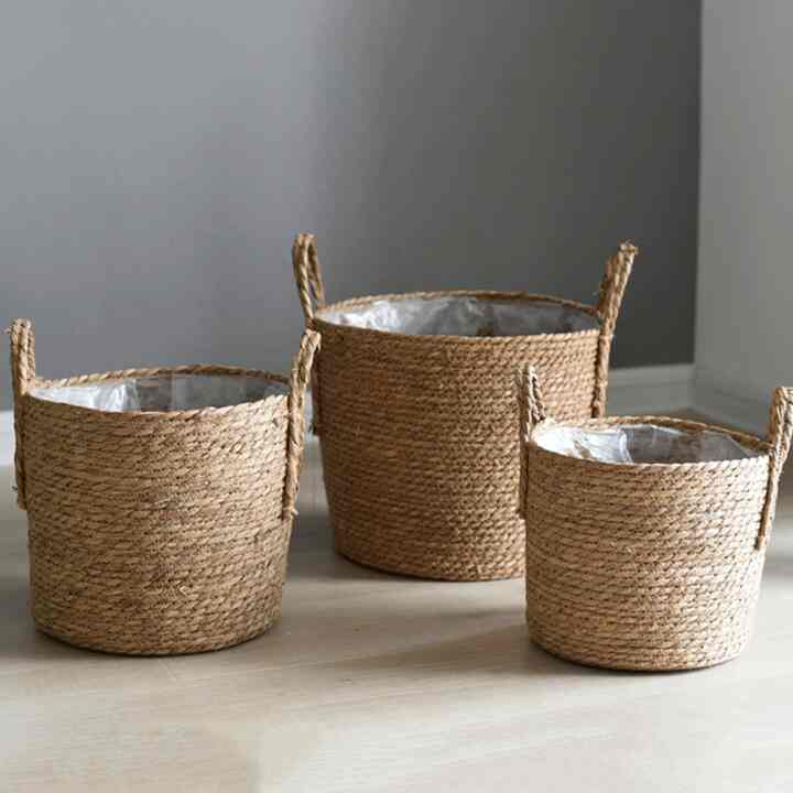 ラタンバスケット 植木鉢［3サイズ］