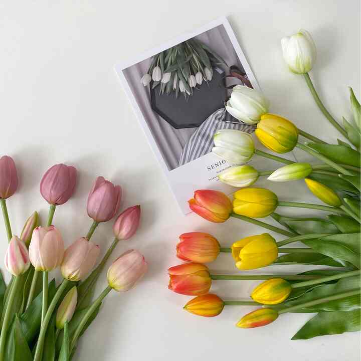 マンゴーチューリップ 造花 5本セット［8色］