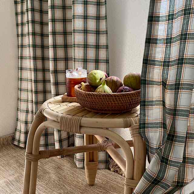 Green forest チェックカーテン［2種・3サイズ］