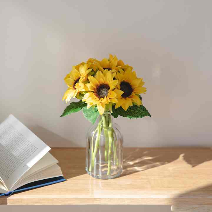 ヒマワリ造花 花瓶セット