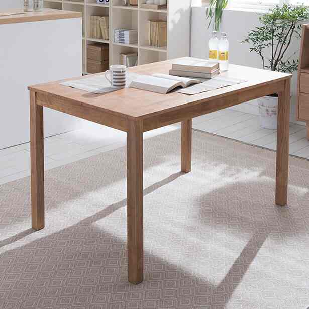 ニューシナモン 4人掛け無垢材ダイニングテーブル