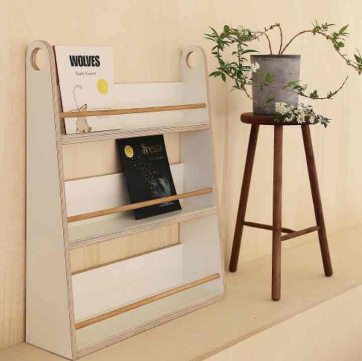 ホワイト ウッド キッズ本棚［8色・2種］