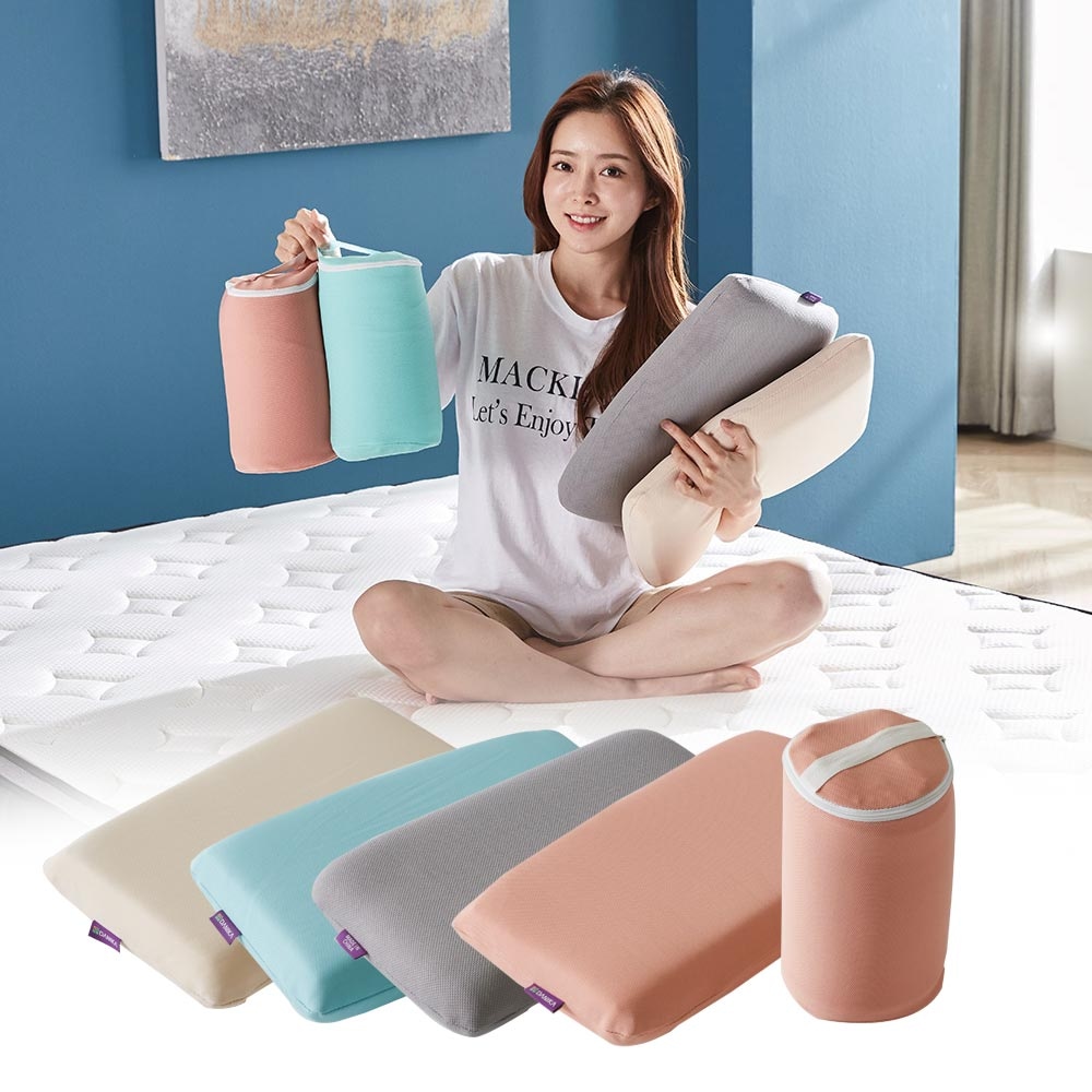 다니카 휴대용 캠핑베개 여행용 메모리폼 베개 낮은 낮잠베개