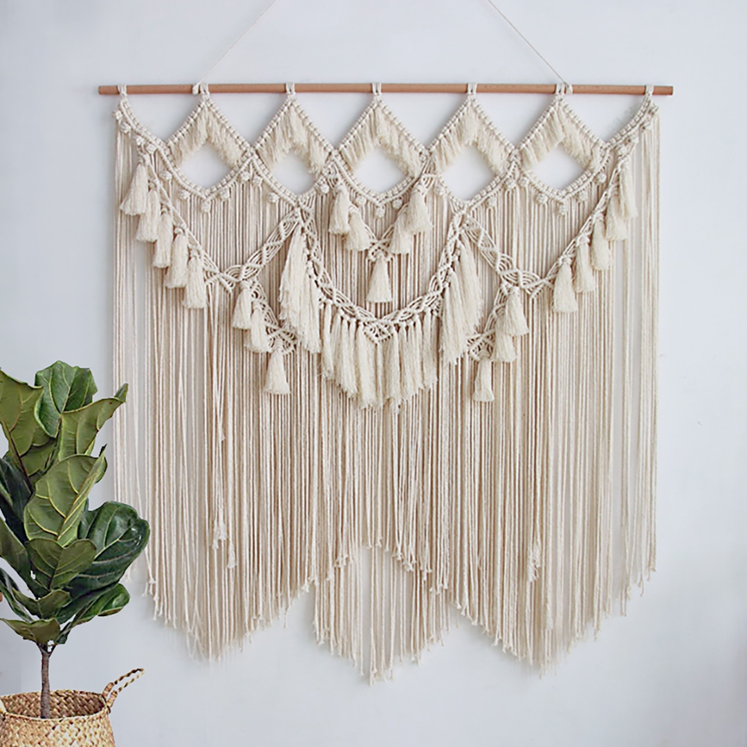 마리안 테슬포인트 초대형 마크라메 커튼 월행잉 벽데코 (95x100cm) 가격 추이 보니타나인 마리안 테슬포인트 초대형 마크라메 커튼 월행잉 벽데코 (95x100cm) - 최저가 101,950원