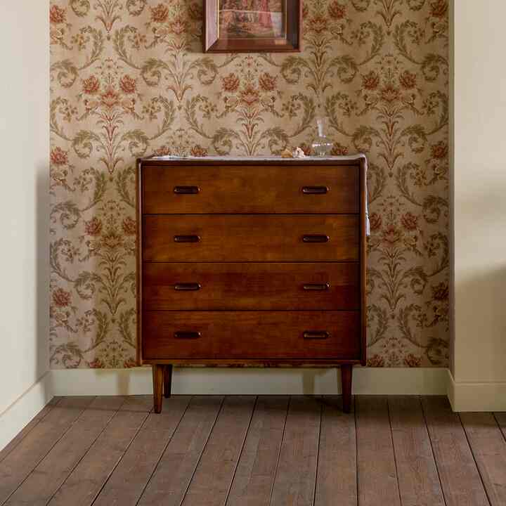 Liv 天然木 4段チェスト［2色］