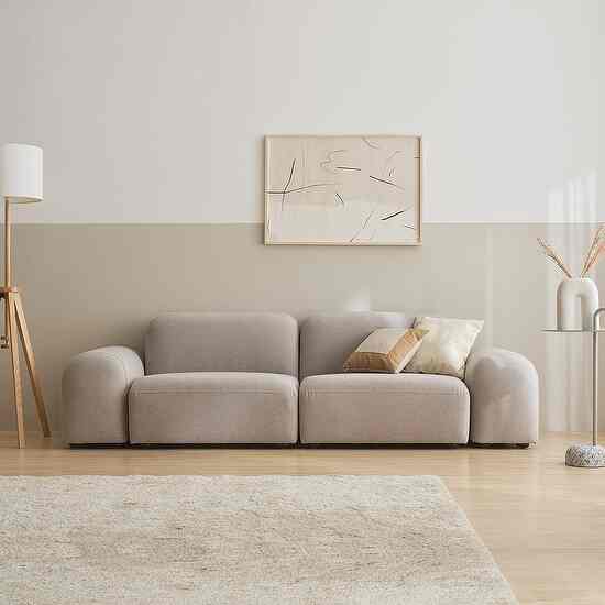 モア モジュール型 ファブリックソファ 3人掛け［2色］