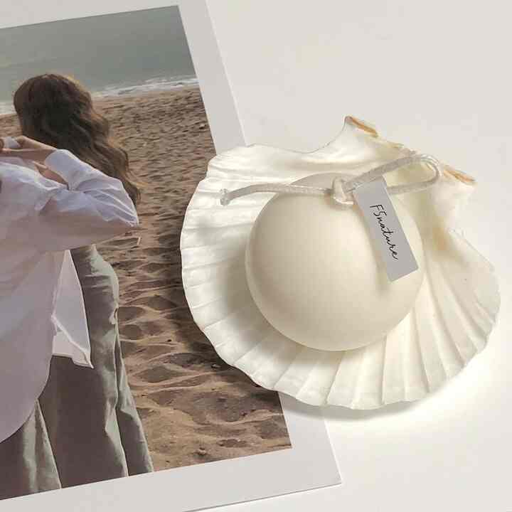 Pearl Mini Candle & Shell Tray Set