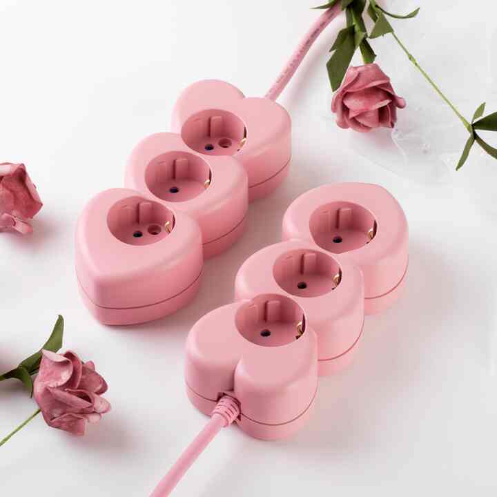 韓国製 ハート電源タップ 3口［3サイズ］