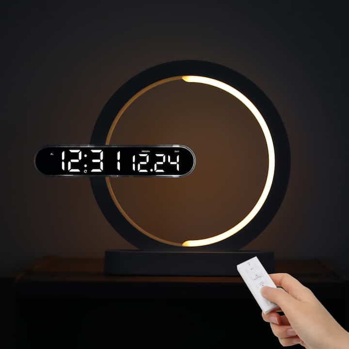 ムーンライトデュアルミラー リモコン付き LED 壁掛け時計