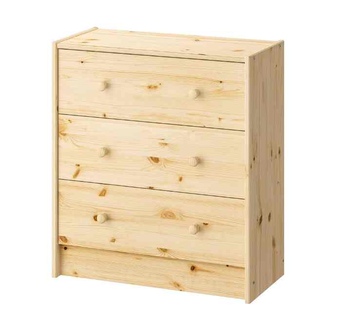 RAST Chest of 3 drawers, pine, 62x70 cm