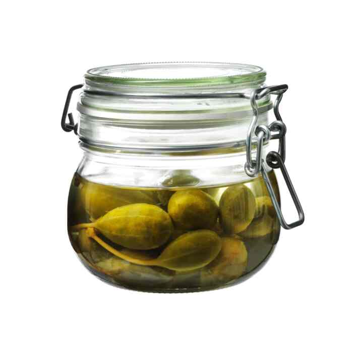 KORKEN, Stoples dengan penutup, kaca bening, 13 cl